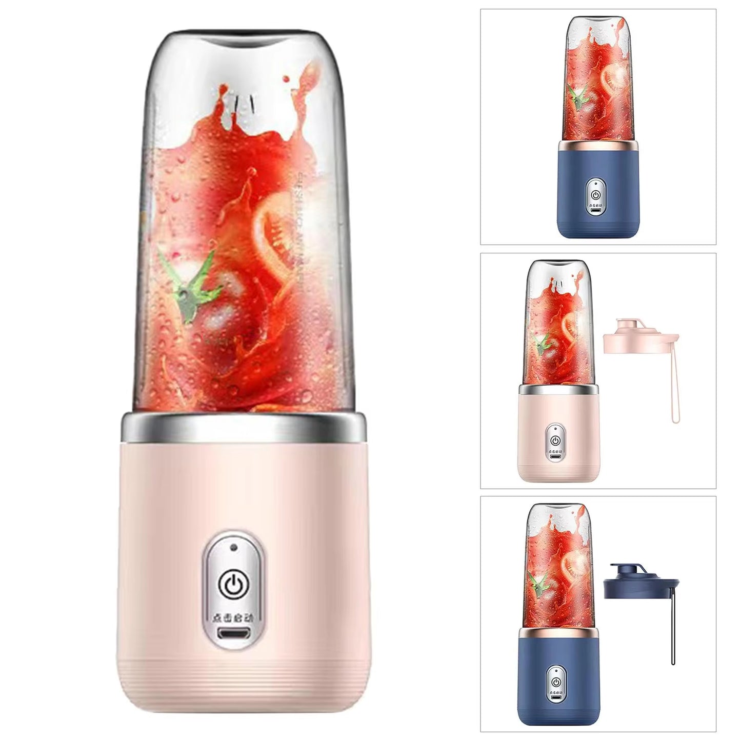 400Ml 6 Mini Juicer Cup Extrtor USB Rechargeable Portable Blender for Shakes Powerful Motor Travel Juicer Cup
